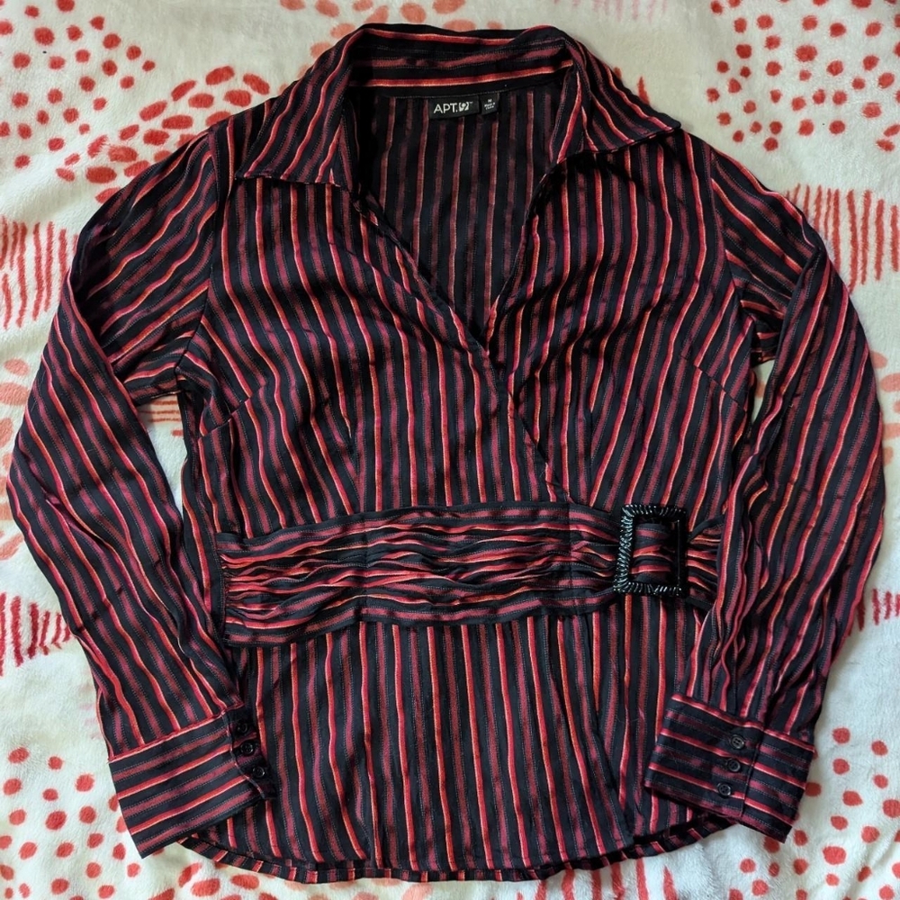 Striped Top with Belt Size Medium from Apt. 9
